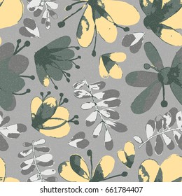 Illustration of a pattern with delicate flowers and leaves