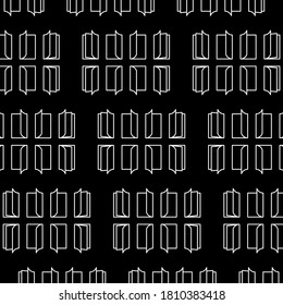Diseño de patrones de ilustración de libros con fondo de color negro. Bien por motivos de tela, textiles, regalo de papel, etc.
