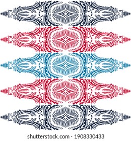 Illustration pattern ethnic design with colors and background for fashion design or other products