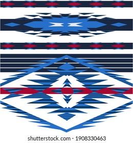 Patrón de ilustración diseño étnico con colores y fondo para el diseño de moda u otros productos