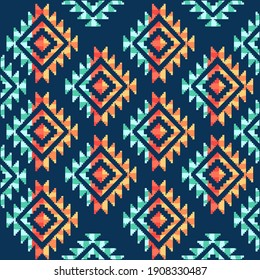 Illustration pattern ethnic design with colors and background for fashion design or other products