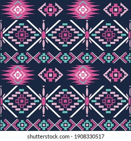 Patrón de ilustración diseño étnico con colores y fondo para el diseño de moda u otros productos