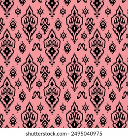 Illustration pattern ethnic design with colors and background for fashion design or other products.Ikat Ethnic Aztec Pattern Illustration Design