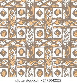 Illustration pattern ethnic design with colors and background for fashion design or other products.Ikat Ethnic Aztec Pattern Illustration Design