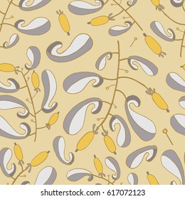Illustration of a pattern with floral ornaments