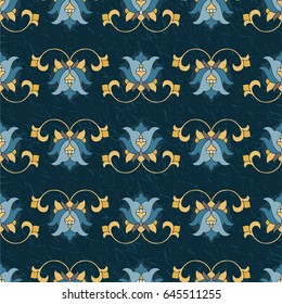 Illustration of a pattern with floral ornaments