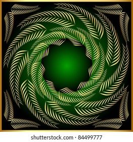  illustration pattern frame from gold sheet in circle