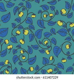 Illustration of a pattern with graphic flowers
