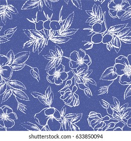 Illustration of a pattern with graphic flowers