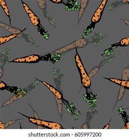 Illustration of a pattern with a graphic orange carrot