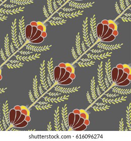 Illustration of a pattern with a graphic strange and unusual flower