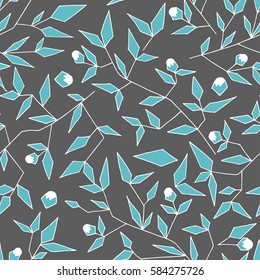 illustration of a pattern with hand abstract plants
