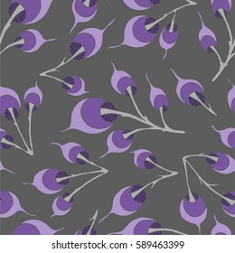 illustration of a pattern with hand graphic unusual mushrooms