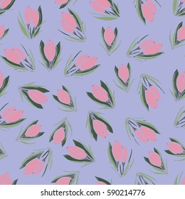 illustration of a pattern in hand graphics spring flowers crocuses