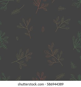 illustration of a pattern with hand plants on a gray background