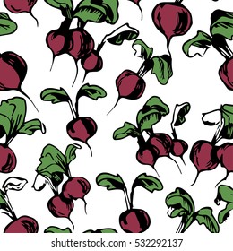 illustration of a pattern with hand radishes