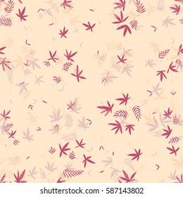illustration of a pattern with hand tropical leaves