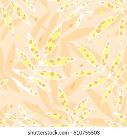 Illustration of a pattern with hand-drawn graphic leaves