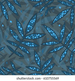 Illustration of a pattern with hand-drawn graphic leaves