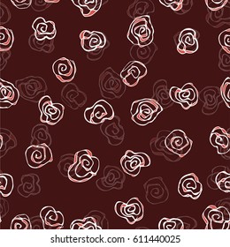 Illustration of a pattern with handmade flowers
