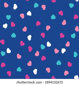 Illustration pattern hearts with colors and background for fashion design and other products