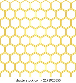 illustration pattern of honeycomb and bees in yellow color