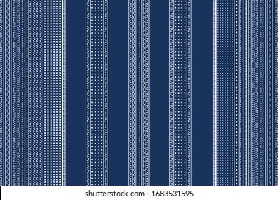 Illustration pattern indigo geometric lines spiral dots