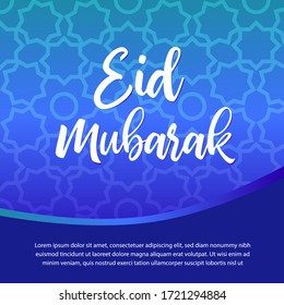 Illustration with pattern islamic eid mubarak for print and website
