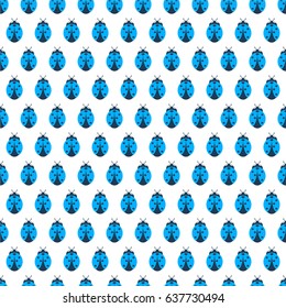 Illustration of a pattern with ladybirds