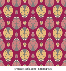 Illustration of a pattern with ladybirds