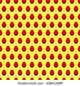 Illustration of a pattern with ladybirds