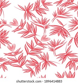 Illustration pattern leaves in white background for fashion design or other products