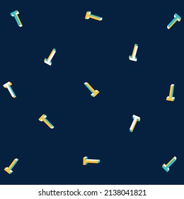 Illustration pattern letters T with black background fashion design