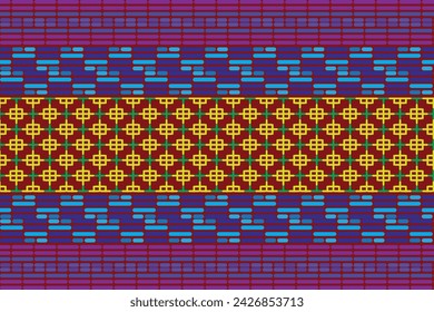 patrón de ilustración del color de línea sobre fondo rojo profundo.