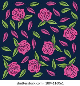 Illustration pattern little roses design for fashion or other products.