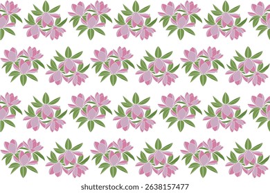 Illustration Pattern of magnolia flower with leaf.