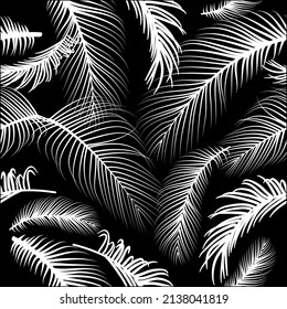 Patrón de ilustración hojas palmeras sin soldadura con diseño de resorte de fondo