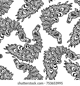 Illustration pattern of peacock,

This painting continues repeatedly,
