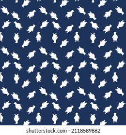 Illustration pattern of penguin design with two colors and background