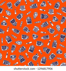 Illustration pattern of perfume and the lipstick,
