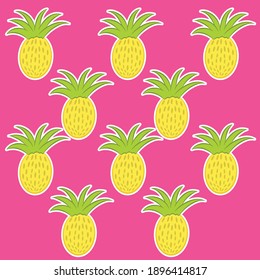 Illustration pattern pineapple with background for fashion design or other products.