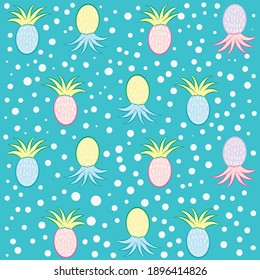 Illustration pattern pineapple with background for fashion design or other products.