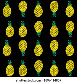 Illustration pattern pineapple with background for fashion design or other products.