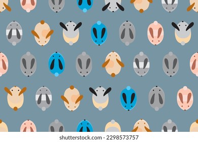 Illustration pattern of rabbits group with blue background.