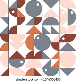 
Illustration a pattern in with the Scandinavian style from geometric figures on a white background.Web design, print on paper, on textile.Vector