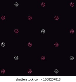 Illustration pattern seamless dices vector with color.