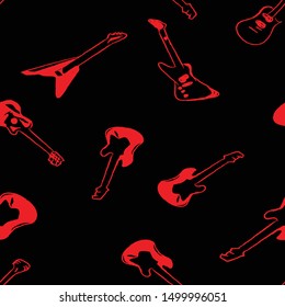 Illustration pattern seamless guitars vector