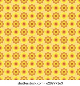 Illustration of a pattern with simple graphic little flowers