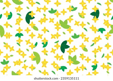 Illustrationsmuster der süßen Osmanthus-Blume auf weißem Hintergrund.