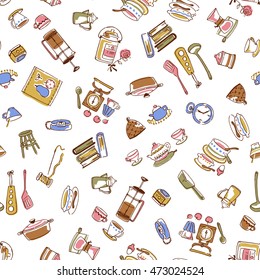 Illustration pattern of the tableware,